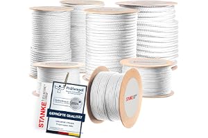 Seilwerk STANKE Polypropenrep 2mm 10m Vit - Rep för Tomater, Tältlina, Campinglina - Väderbeständig Lina för Drakar, UV-beständig - Outdoor-rep för Trädgård, Slitstark Vit Flätad Lina, Universalrep