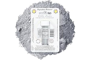 SUGARFLAIR COLOURS Sugarflair Silver Sparkle Edible Lustre Dust, Add a Lustrous Shine to Cakes or Decorations. Brush On or Add Rejuvenator to Create Eye-Catching Edible Paint, Gives Shine to Your Bakes - 2g