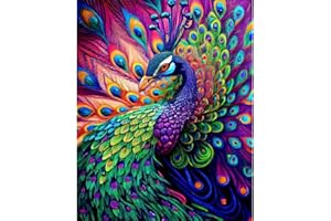 HONGYRJY Paint by Numbers for Adults Beginner,Peacocks Paint by Number for Adults,DIY Acrylic Painting Gift Drawing Paintwork for Relax and Home Wall Decoer 12x16inch