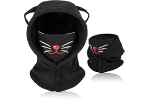 AYPOW Cagoule d'hiver Thermique pour Enfants 4-12 Ans, Multifonction Coupe-Vent Masque de Ski, Bonnet en Polaire Chaude, Casquette Cache-Cou Tour de Cou écharpe pour Garçons Filles Plein Air