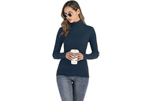 Enjoyoself Donna Maglione Elegante Collo Alto Maniche Lunghe Pullover Accollato Maglia a Maglieria Dolcevita Classico Invernale