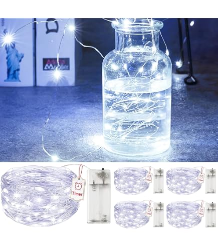 Vanorell LED Drahtlichterkette – 5 X 2 M, 20 Lämpchen, Batteriebetrieben | Bunte Lichterkette Für Deko Innen & Außen
