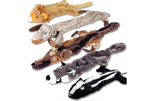 Newthinking No Stuffing Dog Toys 5 Pack, Durable Plush Squeaky Dog Toys Indestructible for Large Medium Small Dogs
