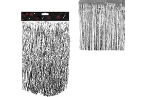 SRV HUB 1,2 m de plata de Lametta de Navidad de pelo de ángel, decoración del árbol de Navidad, decoración del hogar para cualquier fiesta celebración