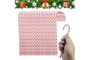Molyorch 24 Piezas Dulces Muletas Decoración Árbol, Bastón Caramelo Plástica Retorcido, Bastones Caramelo Adorno, para Adornos Árboles Navidad, Colgantes Decorados con Fiestas, Regalos Dulces