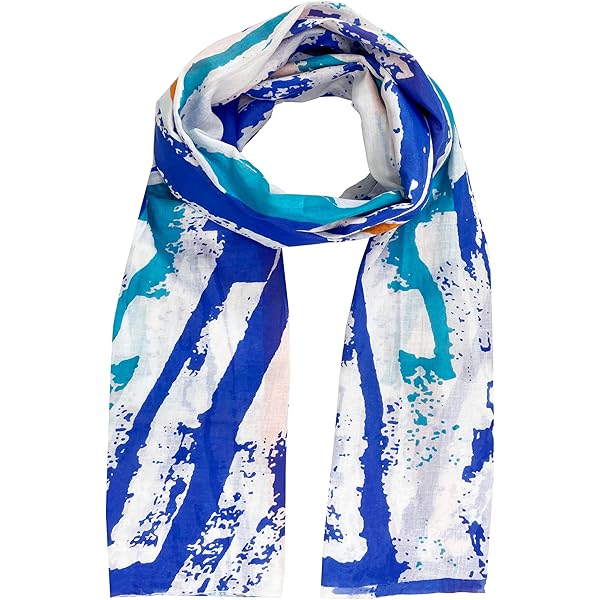 小物 COTTON STOLE - BLUE Buy Blue Cotton Silk Woven Stole for Women Online at