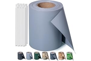 Sichtschutzstreifen Zaun 35 m x 19 cm inkl.20 Clips, PVC Sichtschutz Zaunfolie Sichtschutzstreifen Doppelstabmatten für Gartenzaun (35 m x 19 cm, Grau)