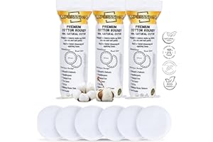 ImpressionZ Premium Cotton Rounds for Face (300 Count) – 100% Pure Natural Cotton Pads, Hypoallergenic, Lint-Free Makeup Remover, Toner & Cream Applicator for Sensitive Skin
