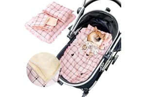 Lukhmelf Pet Stroller Pad - Anti-Slip Bottom, Removable & Washable Dog Stroller Pad & Pillow Set (Pink)