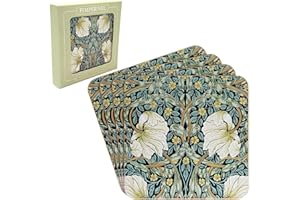 The Leonardo Collection Lot de 4 dessous de verre – Motif William Morris Pimpernel, carré, multicolore, liège