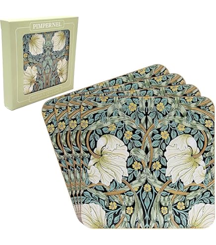 Set 4 Tovagliette William Morris Pimpernel - Antiscivolo, Lavabili, Per Tavola Cucina E Sala Da Pranzo