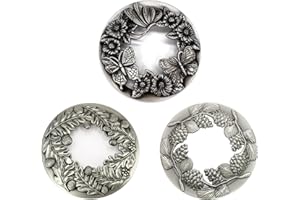 Hicello Pokrywka do świec w kolorze antycznego srebra, metalowa nakładka na świece, pomaga równomiernie palić słoiki na świece, akcesoria do świec, pokrywka Illuma do Jar, 3 szt