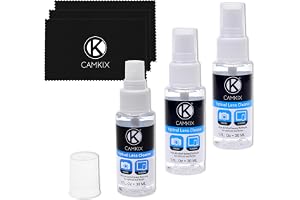 Camkix Linsskydds- och Skärmrengöringskit - rengöringsspray, mikrofiberduk - Perfekt för att rengöra linsen på din DSLR- elle