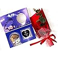KHUSHA CREATIONS Pearl Jewelry with Artificial Red Scented Rose Bouquet Gift Combo Pack for Propose Girlfriend/Boyfriend/Valentine's Day Birthday Gift/Wife/Husband