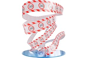Tiwoca 30 Geburtstag Deko – lustiges Absperrband rot weiß mit Verkehrszeichen als originelle und witzige Geburtstagsdeko für einen gelungenen 30 Geburtstag Frauen oder Männer