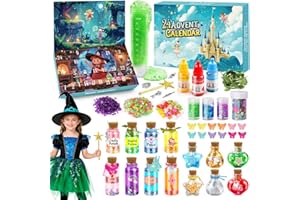 UQYMY Calendario dell'Avvento 2025, 24 Kit Pozioni Magiche Bambina, Calendario dell'Avvento Fai da Te Giochi Creativi, Regalo Natale Giocattoli Artigianali per Bambini Ragazza Kinder 5 6 7 8 9 10 Anni