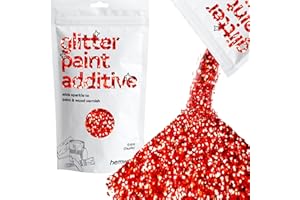 Hemway rojo del brillo de la pintura aditivo extra gruesos 1/24" 1mm Para emulsión de agua pinturas a base de - Interior y exterior pared, de techo, de madera, barniz, Matt - 100 g / 3,5 oz