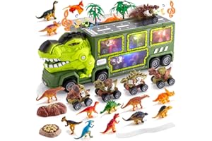MewVeer Dinosaurios Juguetes, Juego de Camiones de Juguete para Niños 26 en 1, Dinosaurio Juguetes Niños 3 4 5 Años , Regalo Niño 3 Añosen Adelante