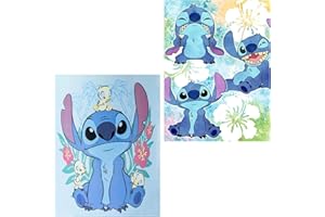 PUJEKNM 2 Pack 5D Diamond Painting Stitch-DIY Diamond Art Stitch Craft Painting Kits,Cartoon Diamond Painting Set Crystal Rhinestone Embroidery Canvas Painting for Adults Gifts Home Wall Decor 16x12inch