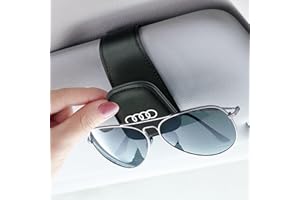 ALUSITE for Audi Car Sunglass Holder, Visor Sunglasses Holder Clip for Audi A1 A3 RS3 A4 A5 A6 A7 RS7 A8 Q3 Q5 Q7 R8 S Series, Sunglass Clip Hanger for Car Sun Visor, Black