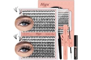 ‎HIGU CLACE Higu clace DIY-Wimpern-Extensions-Set, 320 Stücke 30D+40D Wimpern-Einzeln-Set, Wimpern Extensions Set 7 tage halt mit Applikator und Wimpernkleber und Versiegelung (30D+40D Kit D-9-16mm)