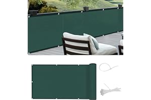 Cool Area Frengivista per Balcone in HDPE, Frangivento Anti-UV Recinzione Copertura per Balcone Giardino,90x300cm,Verde