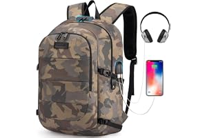 Tzowla Bärbar Dator Ryggsäck Herr Dam,Vattentät Stöldskyddad Ryggsäck med USB-Laddningsport för 14/15,6-17,3 Tums Dator,Ryggs
