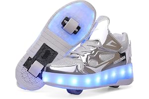 YongerYong LED-remsor rullskridskor med dubbla hjul för barn, automatiska infällbara skateboardskor, utomhussport, gymnastiksneakers