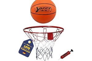 ‎BEST SPORTING BEST SPORTING Basketballkorb Outdoor Wandmontage Ø 45 cm – Stabiler Stahlkorb mit Netz – Optional mit Ball & Pumpe – Für Kinder & Erwachsene – Basketball Korb für Garten & Hof