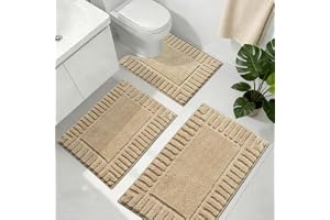 Famibay Set med 3 halkfria badmattor, absorberande, tvättbara och mjuka mikrofibermattor