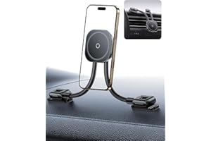 Baseus C03s Magsafe magnetyczny uchwyt na telefon komórkowy z 2 elastycznymi ramionami, uniwersalny uchwyt samochodowy na telefon komórkowy 20 N, kompatybilny z iPhone Samsung