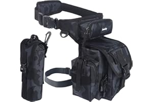 Jueachy Sac de Jambe Polyvalente - Sacoche de Cuisse Pêche Banane Molle Tactique Militaire, Sac Banane Multifonctionnel Imperméable pour Extérieur Moto Voyage Chasse Randonnée Escalade - Sac à Outils