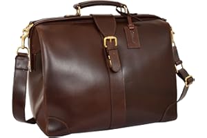 House of Luggage Genuine Leather Doctor Bag Office Document Briefcase Shoulder Organiser HLG158 Brown