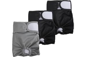 Pippa & Max | 3-Pack Reusable Dog Nappies | Washable, Highly Absorbent & Adjustable | Female Period, Incontinence & Heat Diapers | Sanitary Panties for Pets | (M - 40-50 cm/15.7-19.7)