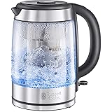 Russell Hobbs 20760-10 Brita Purity Glass Kettle, Filter Kettle with Brita Maxtra+ Cartridge Included, 3000 W, 1.5 Litre