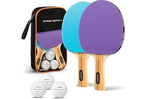 PRO-SPIN Bordtennisracket – högpresterande bordtennis set | premium bordtennisracket, 3-stjärniga bordtennisbollar, kompakt f