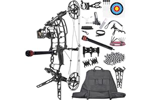 CENWTY Compoundbogen Set Dual-Use für Pfeile und Stahlkugeln, Zuggewicht 40-65 lbs, kurzachsiger Jagd-Compoundbogen mit allem Zubehör für Bogenschießen Jagd Zielschießübungen