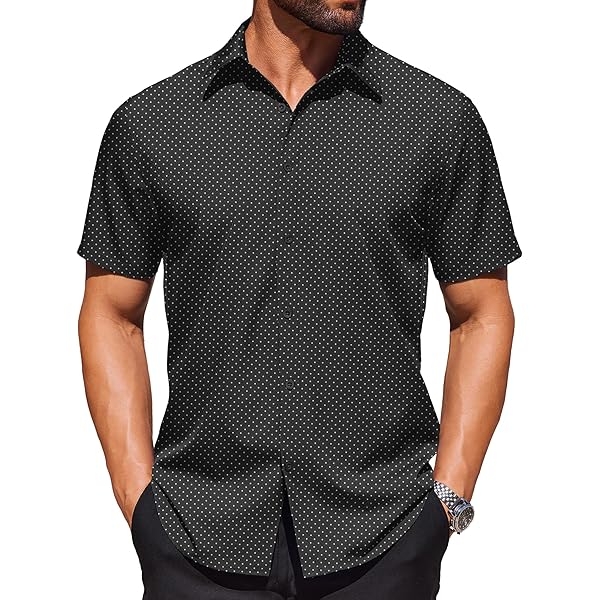 Mens Shirts Short Sleeve Mens Shirts COOFANDY Men's Casual Button