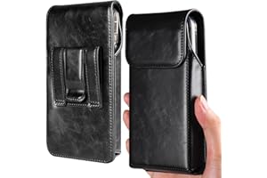 Miimall Handytasche Kompatibel mit Samsung S25 Serie iPhone 17 16e 16 15 Pro Plus Air Pro Max Gürteltasche+Gürtelclip, Premium Ledertasche Hülle für Samsung S25 S24 S23 Plus Ultra-Schwarz