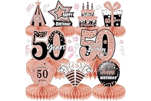 LWAIX 10pz Centrotavolo Compleanno 18 Anni Decorazioni da Tavolo Compleanno Oro Rosa Toppers da Tavolo per Uomini e Donne (50)