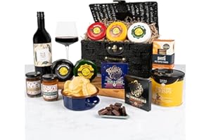 THE CHEESE WEDGE CO. Luxury Cheese & Wine Hamper | Wine and Cheese Hamper Gift Set and Accompaniments