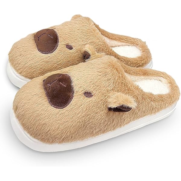 Pantofole Morbide A Testa Di Capibara – Calde Ciabatte Invernali In Peluche Per Donna (Taglia 38/39, Cachi) - 4