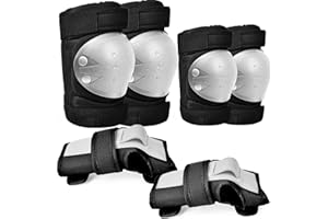 RUNDONG Adult & Kids Knee Pads Elbow Pads Wrist Guards Protective Gear Set for Skateboarding, Skating, Inline Skating, Roller Skating, Scooter, BMX Biking Cycling and Outdoor Extreme Multi-Sports