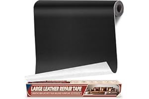 CAHOMO Patch de Réparation en Cuir Auto-adhésif, 43x200cm Simili Cuir Autocollant pour Canapé, Kit Reparation Simili Cuir pour Meubles, Sièges de Voiture, Chaise de Bureau, Siège de Bateau, Noir