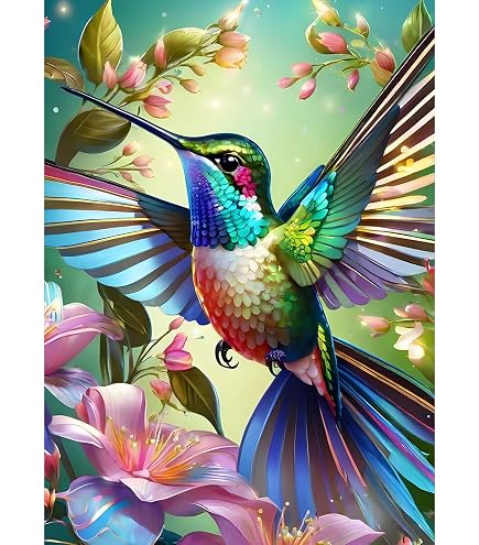 GDYEEH 5D Diamond Painting Set – Bunte Vögel, DIY Diamantbild Zum Entspannen, 30x30 Cm