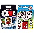 Hasbro Gaming - Clue Classic Card Game&Monopoly Bid Game, Quick-Playing Card Game for 4 Players, Game for Families and Kids Ages 7 and Up