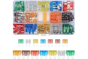 WOSHILAODS Car Fuses Assorted, 140 Pcs Standard Car Blade Fuses and Mini Blade Fuses, Automotive Replacement Blade Fuses for Car Truck SUV Caravan Fuses, with Fuse Puller - 5A 7.5A 10A 15A 20A 25A 30A