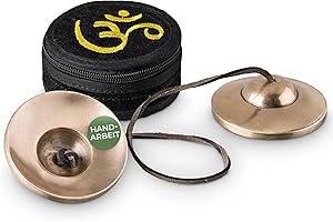 MASSAGE-EXPERT Tibetische Zimbeln [Ø 7,5 cm], heller Ton, matt ohne Symbole, für Meditation (Tingsha), Klangmassage und Klangtherapie