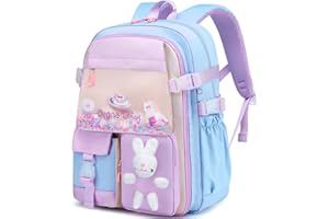 WYCY Cartable Fille Primaire - Kawaii Sac a Dos Enfant 25L | Hydrofuge et Résistant avec Plusieurs Poches, Pailleté