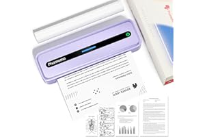 Phomemo M832 Impresora Térmica, Impresora Portátil A4 Compatible con Phone Mediante Bluetooth, Windows y macOS Mediante Cable USB, Impresora Sin Tinta para Viajes, Trabajo, Hogar, Púrpura
